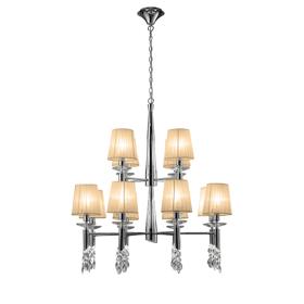 Tiffany Polished Chrome-Soft Bronze Crystal Ceiling Lights Mantra Tiered Crystal Fittings Tiffany Polished Chrome-Soft Bronze Crystal Ceiling Lights Mantra Tiered Crystal Fittings